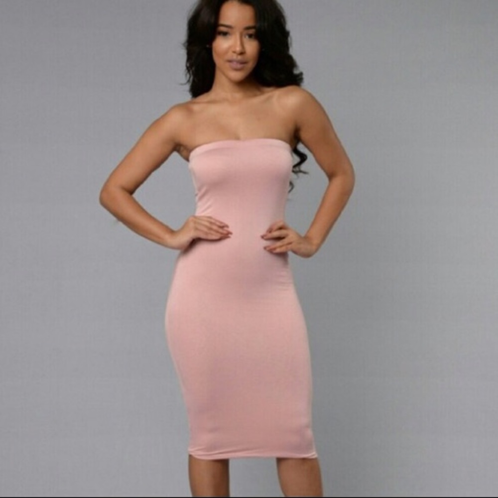 Fashion Nova Tube Top Dress Midi
